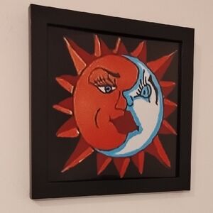 Sun and Moon Art Print in Black Frame